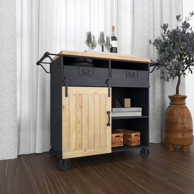 Industrial Rolling Cart Black - Olivia & May - Image 13