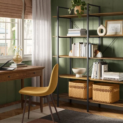 72" Banks 5 Shelf H Frame Bookcase Brown - Threshold™