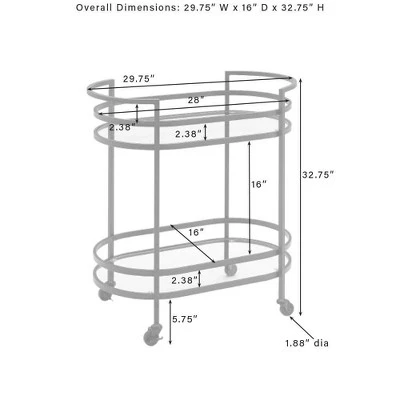 Bailey Bar Cart Matte Black - Crosley - Image 3