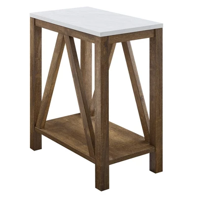 Taylen A Frame Farmhouse Open Storage Side Table - Saracina Home - Image 8