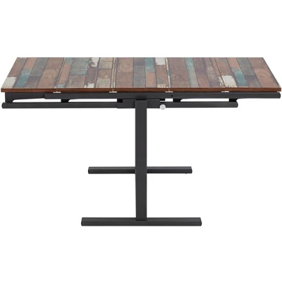55 Downing Street Distressed Walnut Convertible Bookshelf Dining Table - Image 6