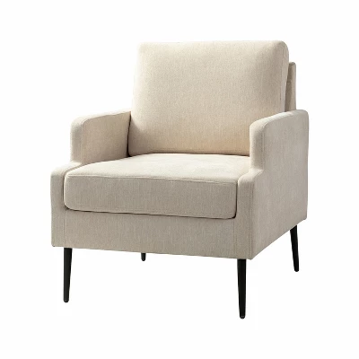 Leandes Mid-century Armchair With Tapered Metal Legs For Living Room And Bedroom | KARAT HOME - Image 9