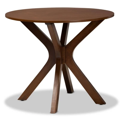 35" Kenji Wide Round Wood Dining Table - Baxton Studio - Image 7