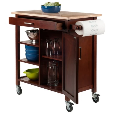 Marissa Kitchen Cart Walnut - Winsome - Image 9