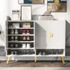 11-Tier Modern Wood Shoe Cabinet With Adjustable Shelves - ModernLuxe