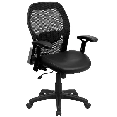 Emma And Oliver Mid-Back Super Mesh Executive Swivel Office Chair With Adjustable Arms - Image 4