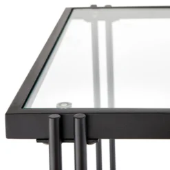 Folio Metal And Glass End Table Black - Lifestorey