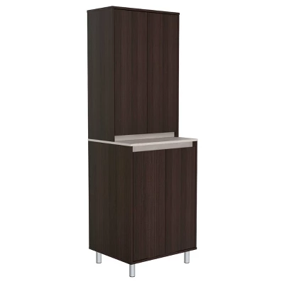 4 Door Breakroom Cabinet Espresso/Amber Gray - Inval - Image 5
