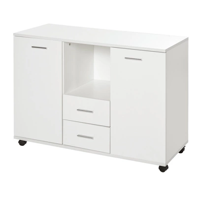 Vinsetto Multifunction Office Filing Cabinet Printer Stand With 2 Drawers, 2 Shelves, & Smooth Counter Surface - Image 8