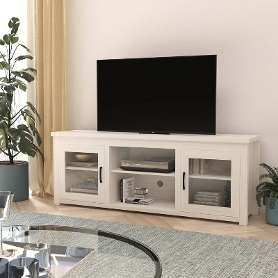 Traditional Full Glass Door TV Stand For TVs Up To 80" - Merrick Lane - Image 12