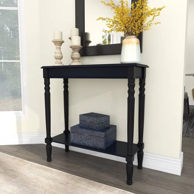 Traditional Wood Console Table Black - Olivia & May - Image 5