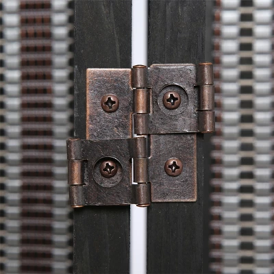 Legacy Decor Room Divider Wood And Bamboo Weave