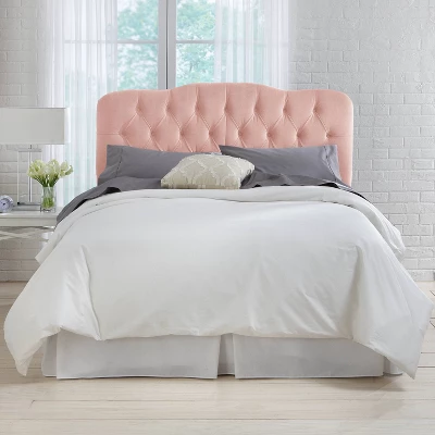 Twin Tufted Headboard In Velvet Blush Pink - Skyline Furniture - Image 5