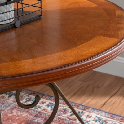 Carter Round Dining Table Metal/Cherry - Powell Company - Image 5
