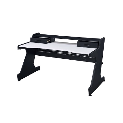 Bigga Gaming Desk Black/White - Acme Furniture - Image 4