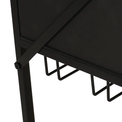 Boster Boho Industrial 8 Bottle Wine Rack Console Table With Storage Natural/Black - Christopher Knight Home - Image 11