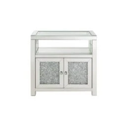 32" Noralie Cabinet Clear Glass/Mirrored/Faux Diamonds - Acme Furniture