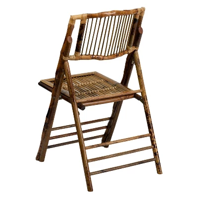 Flash Furniture Bamboo Folding Chairs | Set Of 2 Bamboo Wood Folding Chairs - Image 5