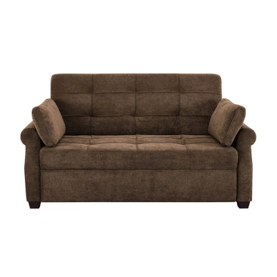 Hannah Convertible Futon Sleeper Sofa Brown - Serta - Image 3