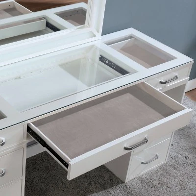 Carzen Storage Drawers Vanity Set Luminous White - MiBasics - Image 5