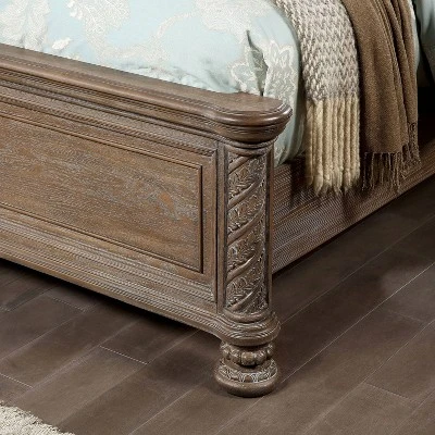 3pc Lellen Bedroom Set With 2 Nightstands Beige/Rustic Natural Tone - HOMES: Inside + Out - Image 3