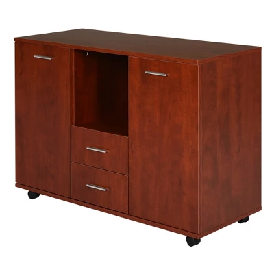 Vinsetto Multifunction Office Filing Cabinet Printer Stand With 2 Drawers, 2 Shelves, & Smooth Counter Surface - Image 9