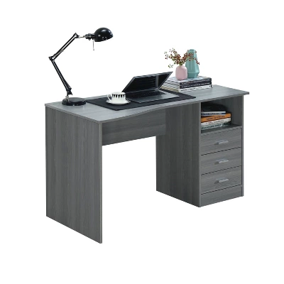 Classic Computer Desk With Multiple Drawers Gray - Techni Mobili - Image 3
