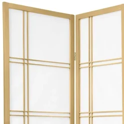 6 Ft. Tall Double Cross Shoji Screen - Special Edition - Gold (5 Panels)