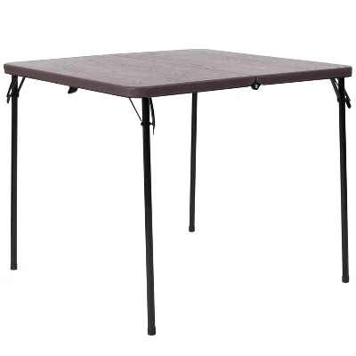 Flash Furniture 2.83-Foot Square Bi-Fold Plastic Folding Table With Carrying Handle - Image 11