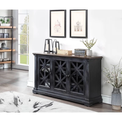 Vercelli 3 Door Credenza Black Rub - Treasure Trove Accents - Image 3
