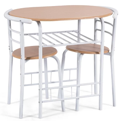 Costway 3 Piece Dining Set Table 2 Chairs Home Kitchen Breakfast Furniture - Image 6