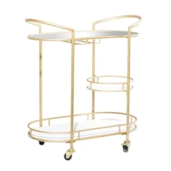 Contemporary Iron Bar Cart Gold - Olivia & May
