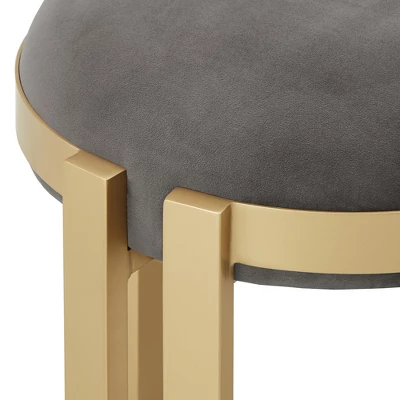 Lepape Upholstered Bench Gray Velvet - Inspire Q - Image 7