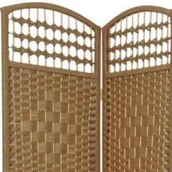 5 1/2 Ft. Tall Fiber Weave Room Divider - Natural (4 Panels)