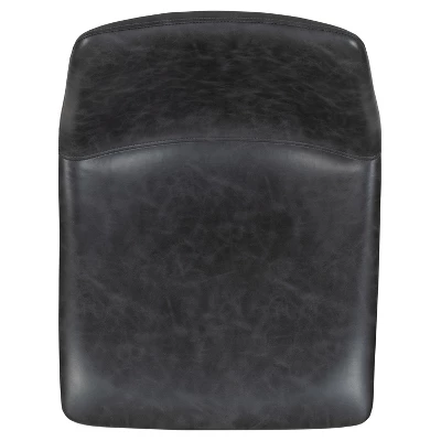 Merrick Lane 30 Inch Faux Bar Height Bucket Seat Stools, Set Of 2 - Image 13