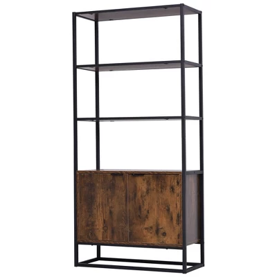HOMCOM Shelves For Storage, Cabinet Bookcase With 3 Open Shelf, Tall Organizer Multifunctional Rack For Living Room - Image 6