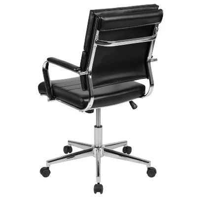 Emma And Oliver Mid-Back LeatherSoft Contemporary Panel Executive Swivel Office Chair - Image 10