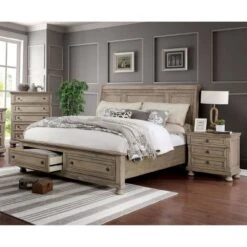 2pc Queen Earl Bedroom Set With Nightstand Gray - HOMES: Inside + Out