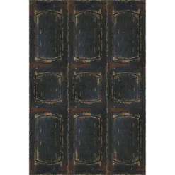 6" Double Sided Door Canvas Room Divider Black - Oriental Furniture