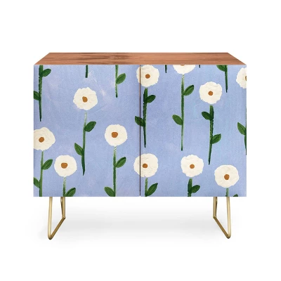 Reves Et Histoires Cute Little Flowers Gold Legged Credenza - Deny Designs - Image 4