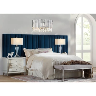 Studio 55D Modern Mirrored Accent Table 30" X 18" With Drawer Silver Beaded Trim For Living Room Bedroom Bedside Entryway House - Image 7