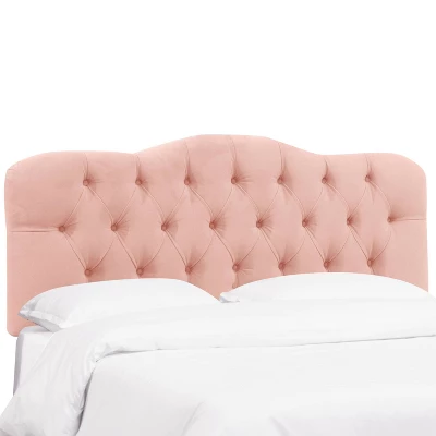 Twin Tufted Headboard In Velvet Blush Pink - Skyline Furniture