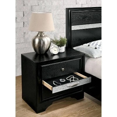 2pc Queen Whether By Bed With Nightstand Black - MiBasics - Image 6