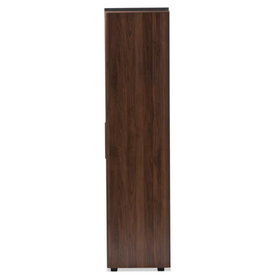 7 Shelf Wardrobe Rikke Two-Tone Wood Storage Cabinet Brown - Baxton Studio - Image 8