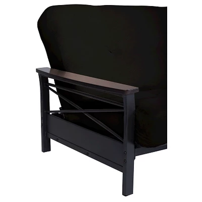 Nadia Metal Futon Frame With Wood Armrest - Room & Joy