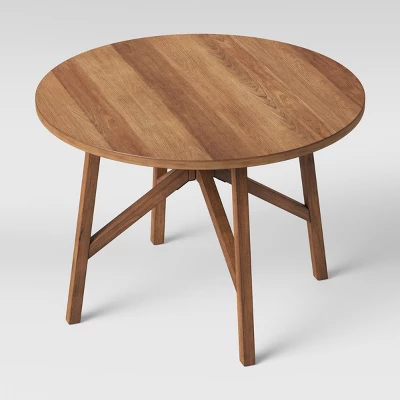 42" Clarksburg Cross Leg Wood Dining Table Round Brown - Threshold™ - Image 3