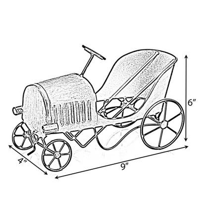 Vintiquewise Metal Figurine Car Shaped Vintage Wine Single Bottle Holder Stand Rack - Image 3