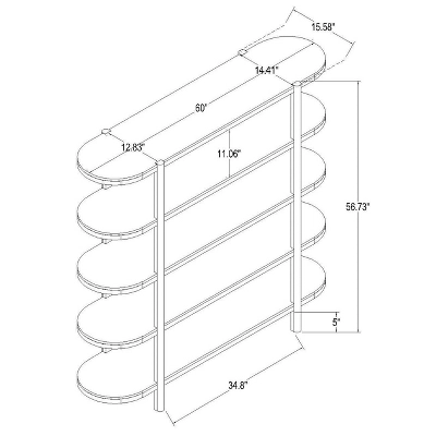57" Portola Hills 5 Shelf Horizontal Bookcase - Threshold™ Designed With Studio McGee - Image 8