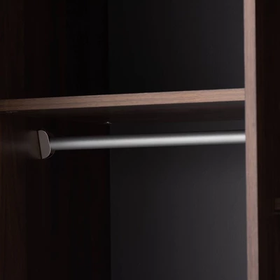 7 Shelf Wardrobe Rikke Two-Tone Wood Storage Cabinet Brown - Baxton Studio - Image 6