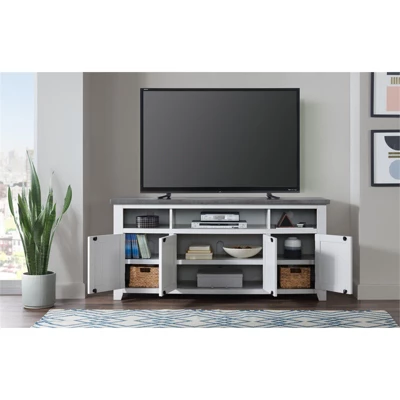 Foundry 65" TV Stand White Stain With Gray Top - Martin Svensson Home - Image 3